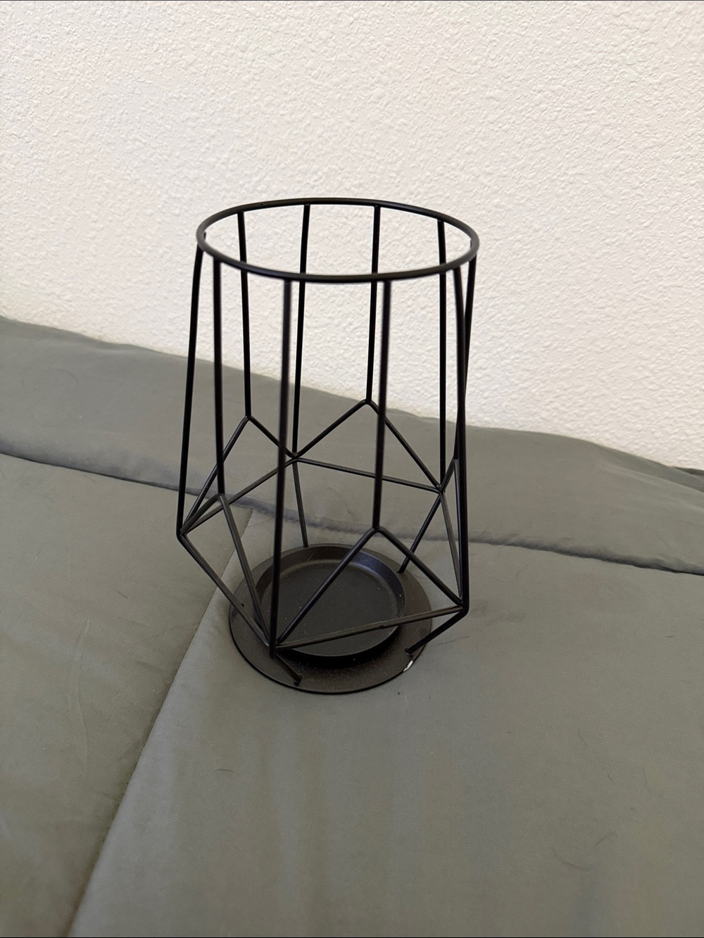 IKEA Black Geometric Metal Candle Holder